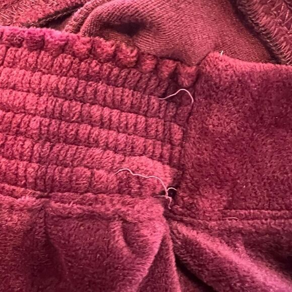 Daily Practice Urban Outfitters Burgundy Velour Wide Leg Lounge Pants Size XS - Picture 9 of 9